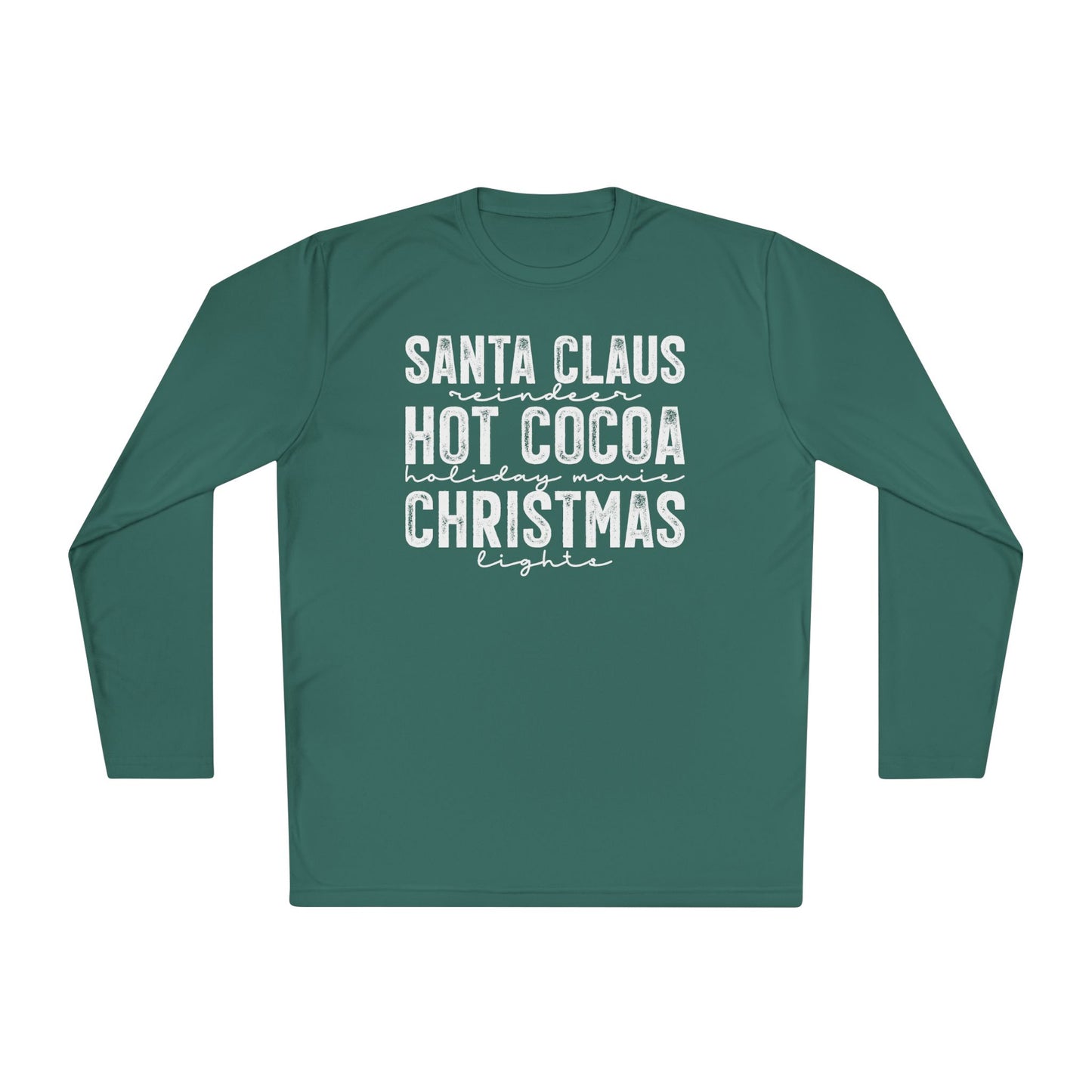 Santa Claus Hot Cocoa Christmas Adult Long Sleeve Tee
