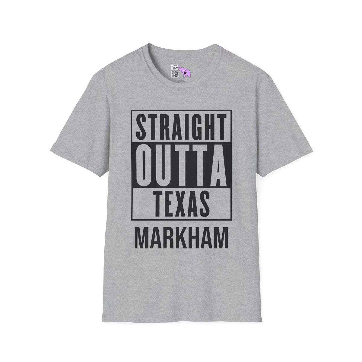 Straight Outta Texas (Light Colors, Black Text) Adult T-shirt