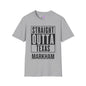 Straight Outta Texas (Light Colors, Black Text) Adult T-shirt