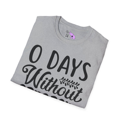 0 Days Without Sarcasm Adult T-shirt