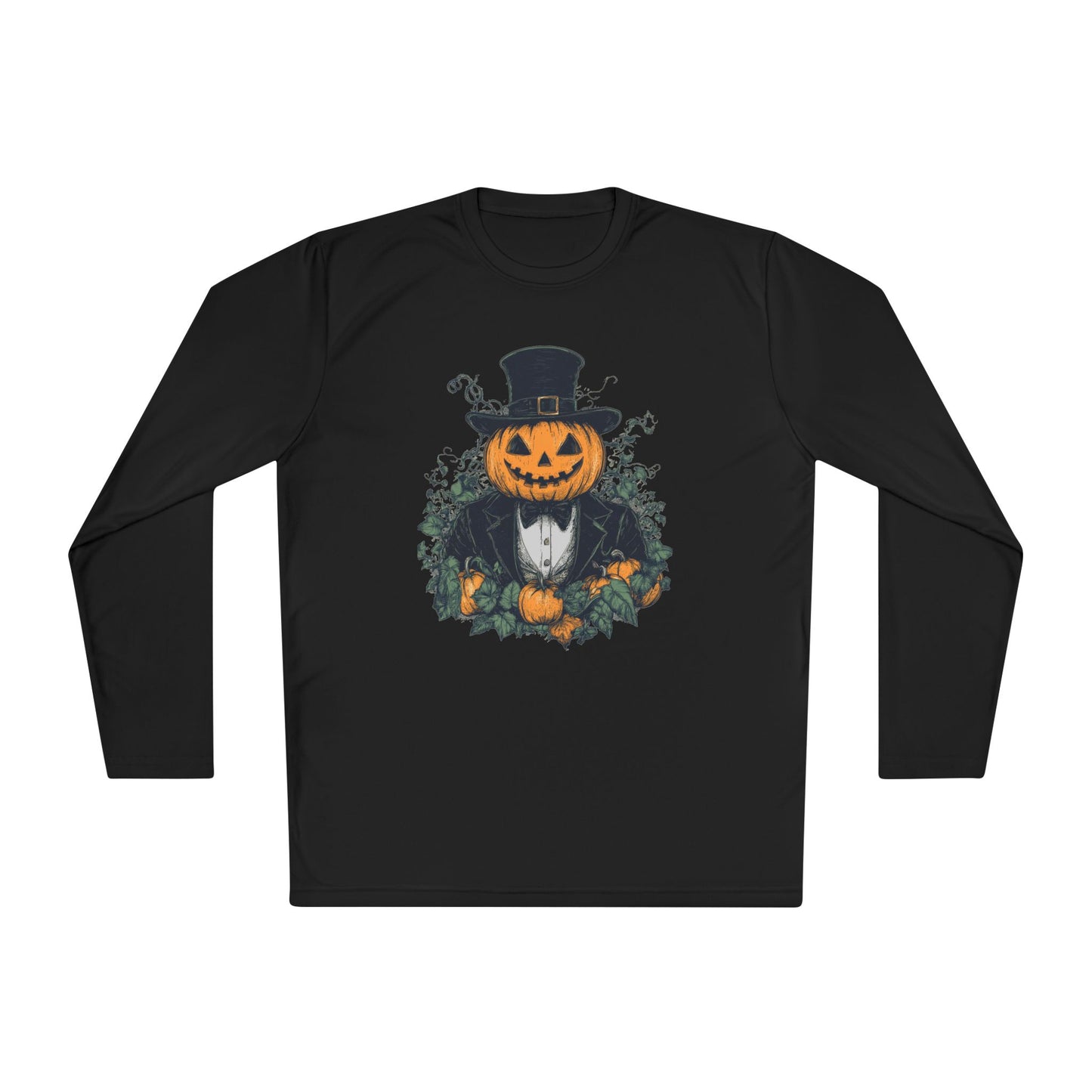 Halloween Pumpkin Man Adult Long Sleeve Tee