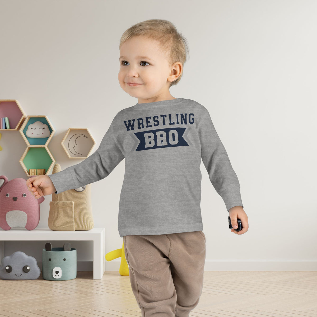 Wrestling Bro Toddler Long Sleeve Tee