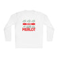 Ho Ho Ho And A Bottle Of Merlot Adult Long Sleeve Tee