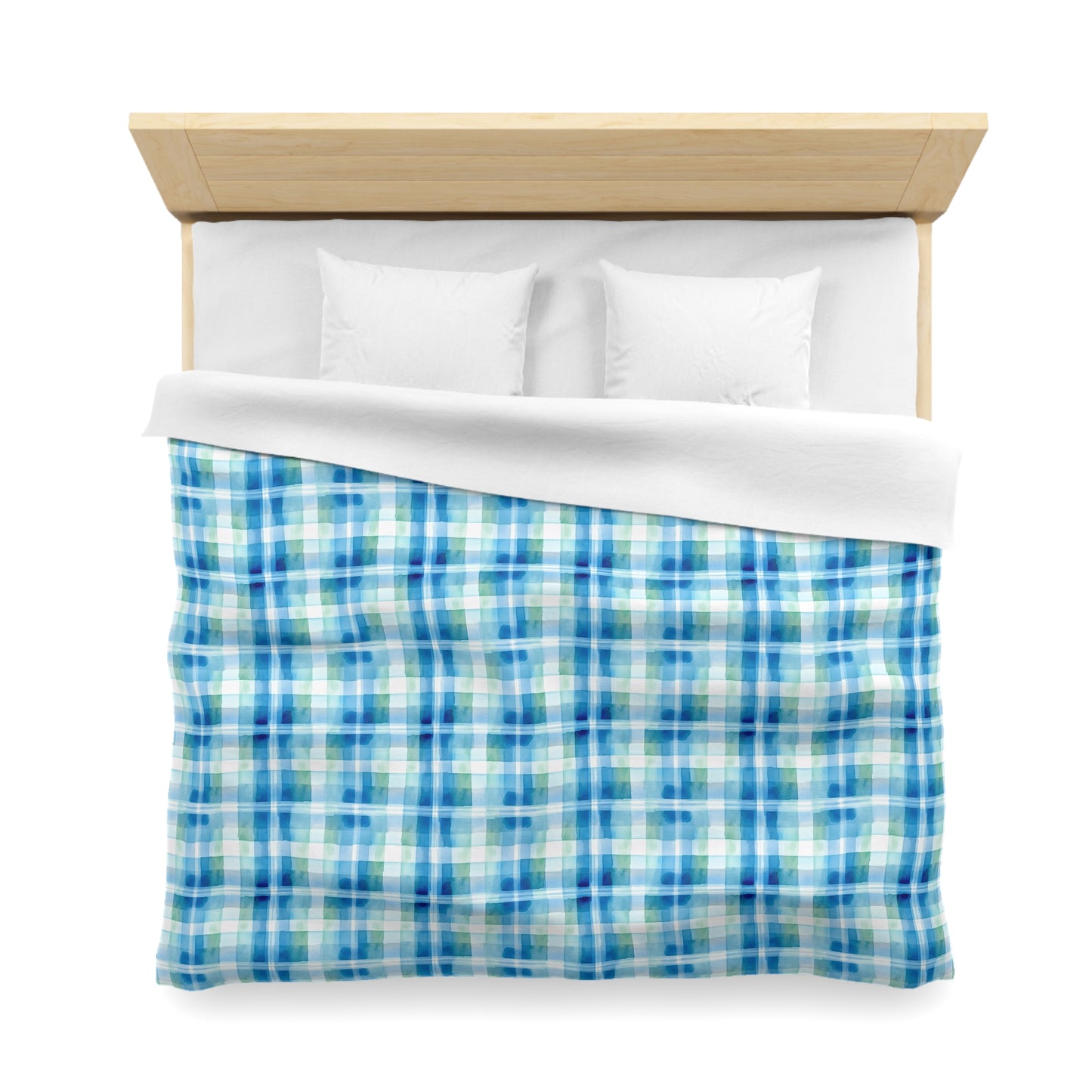 Ocean Sunset Plaid Microfiber Duvet Cover
