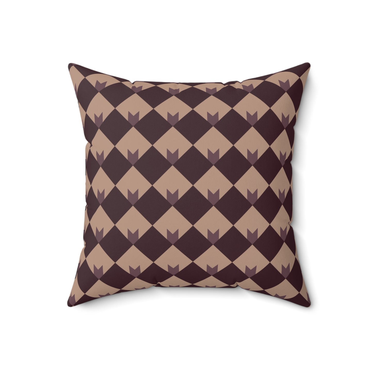 Diamond Bloom-Crimson & Plum Throw Pillow