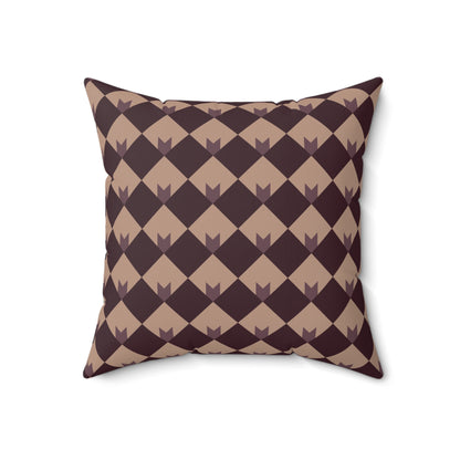 Diamond Bloom-Crimson & Plum Throw Pillow