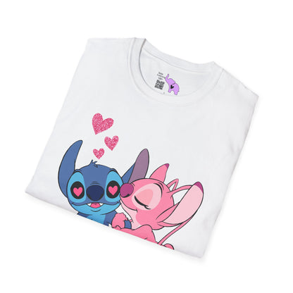 Valentine Stitch Kisses Adult Unisex Tshirt