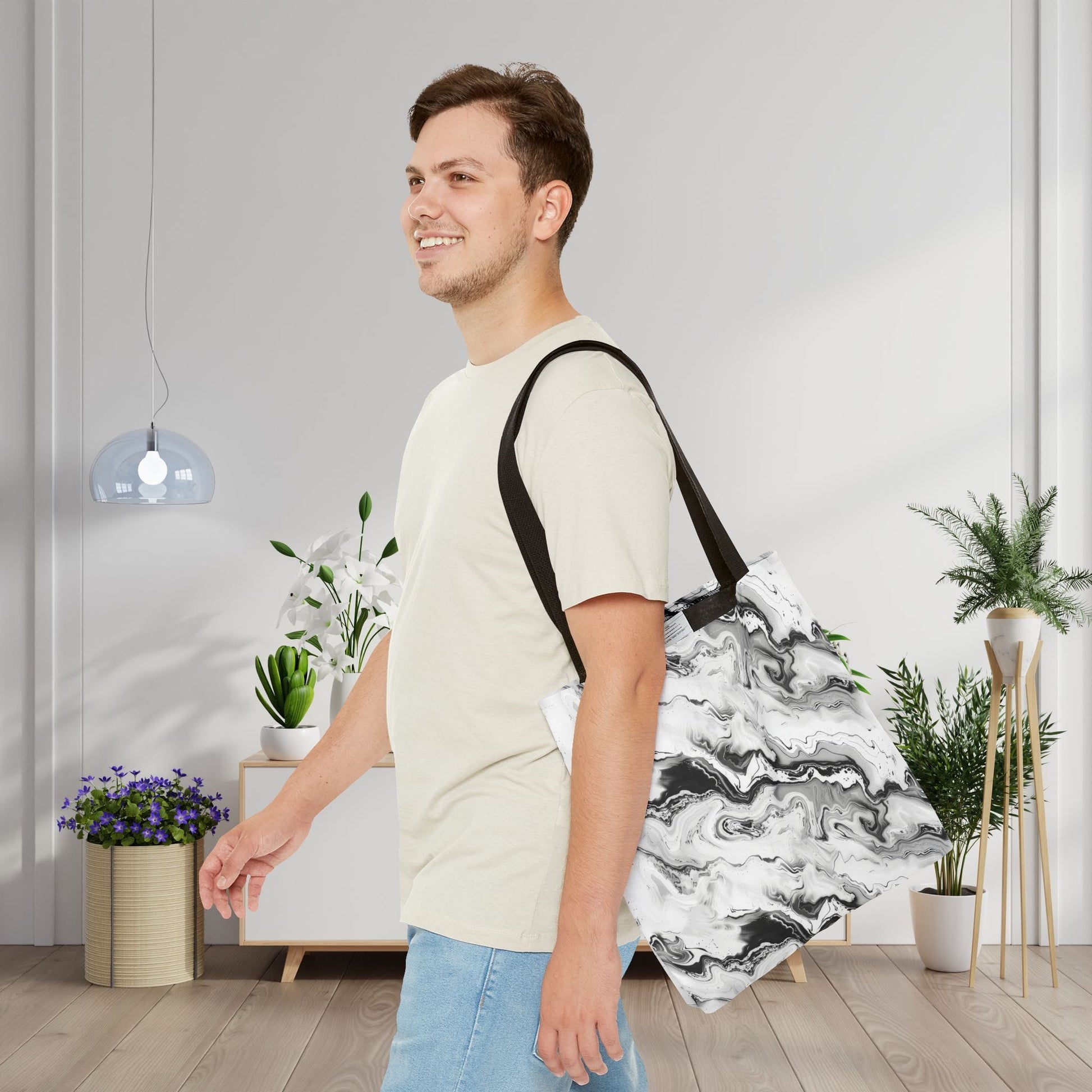Frost Veil Marble Canvas Tote Bag