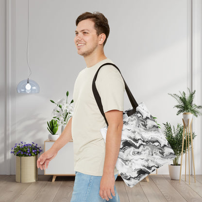 Frost Veil Marble Canvas Tote Bag