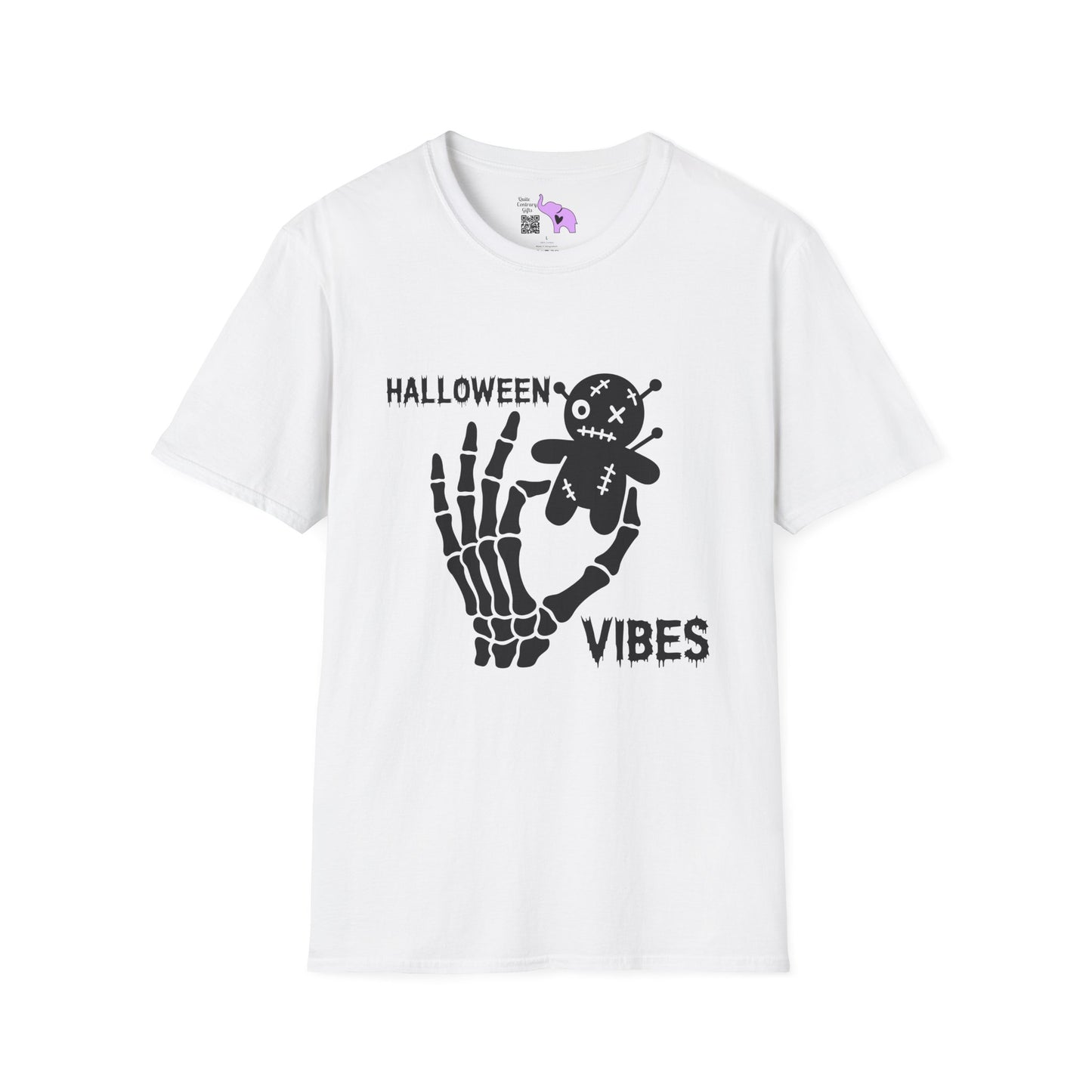 Halloween Vibes (Skeleton Hand & Voodoo Doll) Adult T-shirt