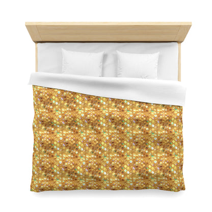 Golden Prism Grid Microfiber Duvet Cover