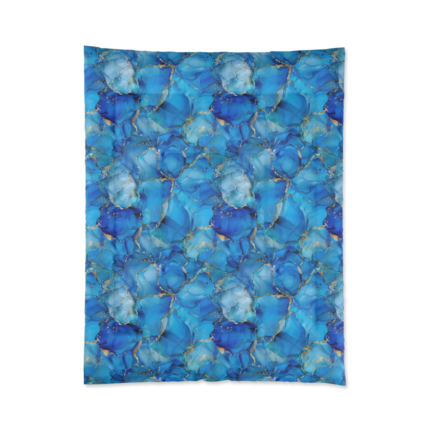 Turquoise Marble Print Comforter
