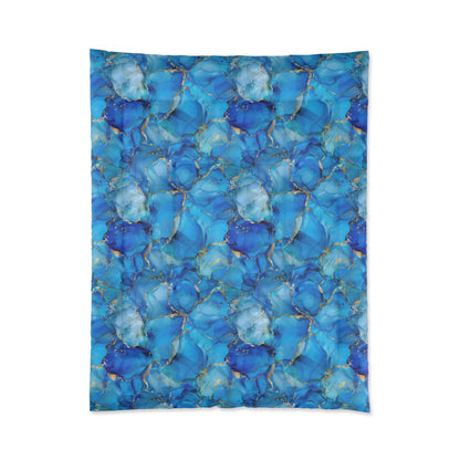 Turquoise Marble Print Comforter