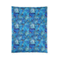 Turquoise Marble Print Comforter