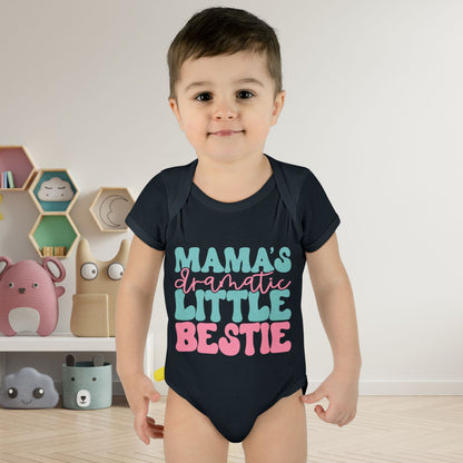 Mama's Dramatic Little Bestie Baby Rib Bodysuit