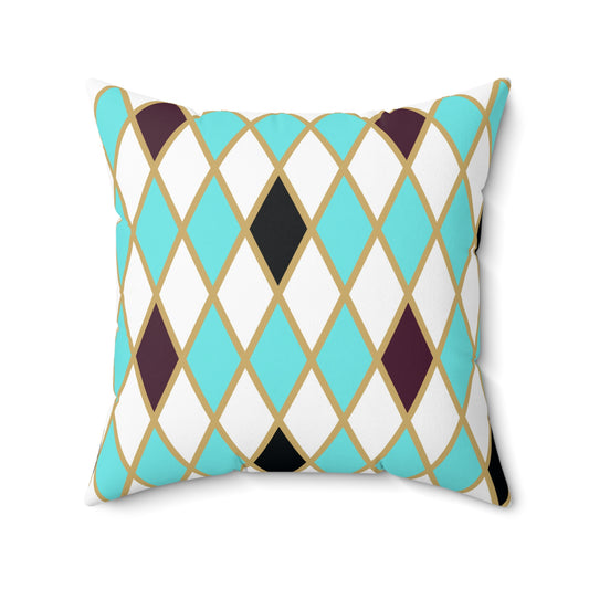 Teal/White Harlequin Duvet Bedding Set