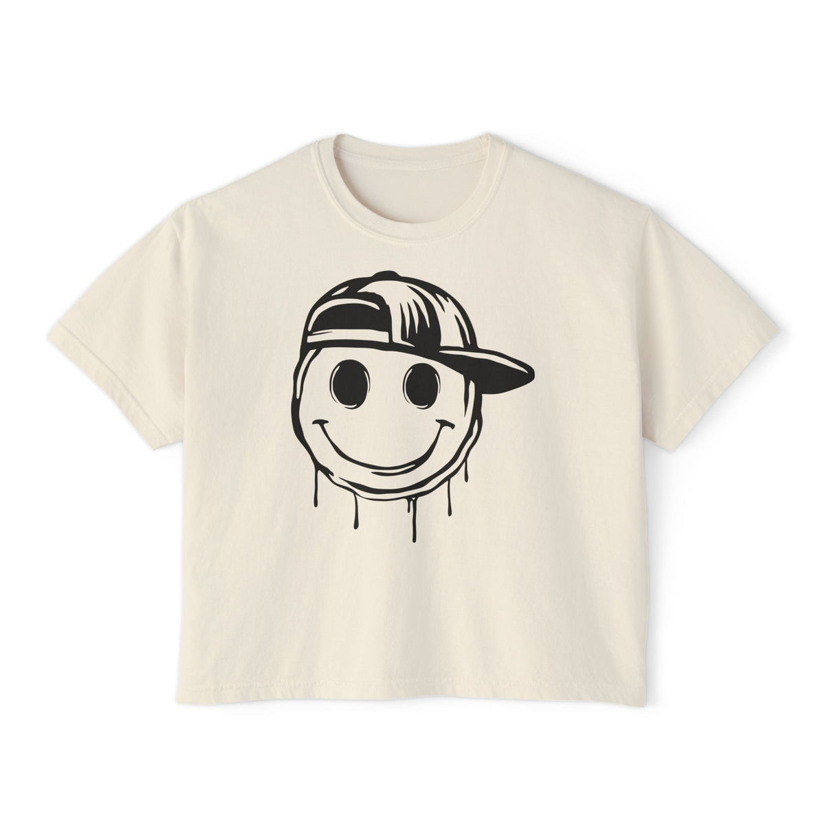 Melty Smiley Face w/Hat Women's Boxy Tee