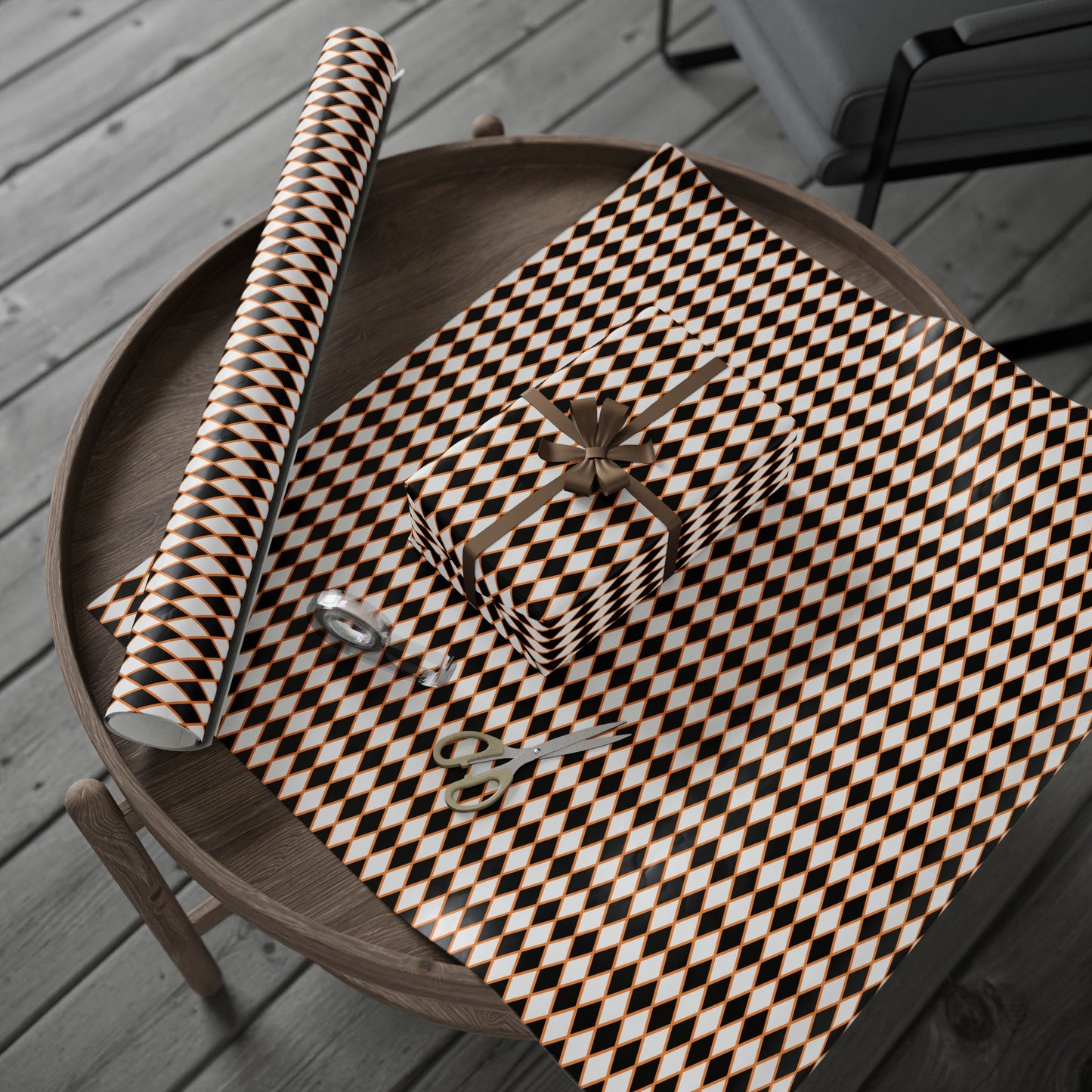 Midnight Ember Harlequin Wrapping Paper