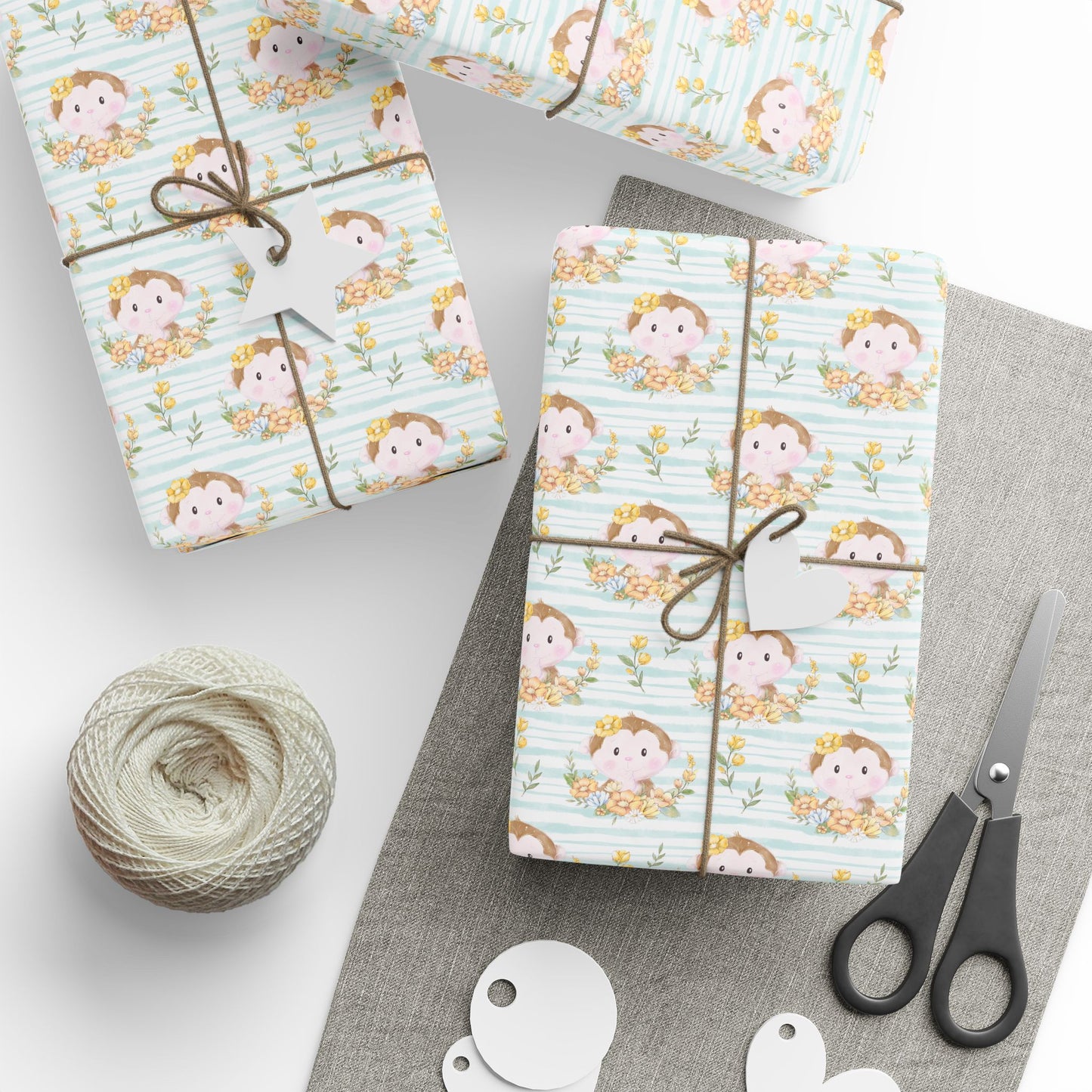 Monkeys in Bloom Wrapping Paper