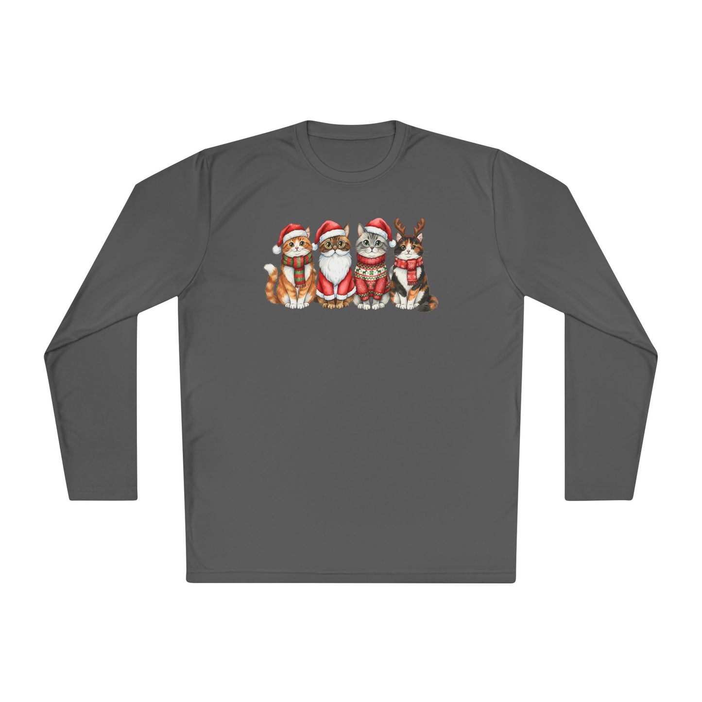 Santa Claus Cats Adult Long Sleeve Tee