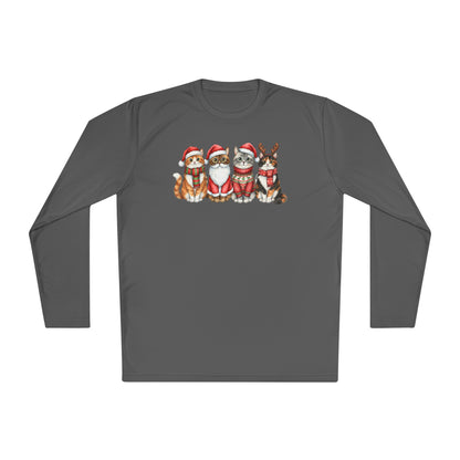 Santa Claus Cats Adult Long Sleeve Tee