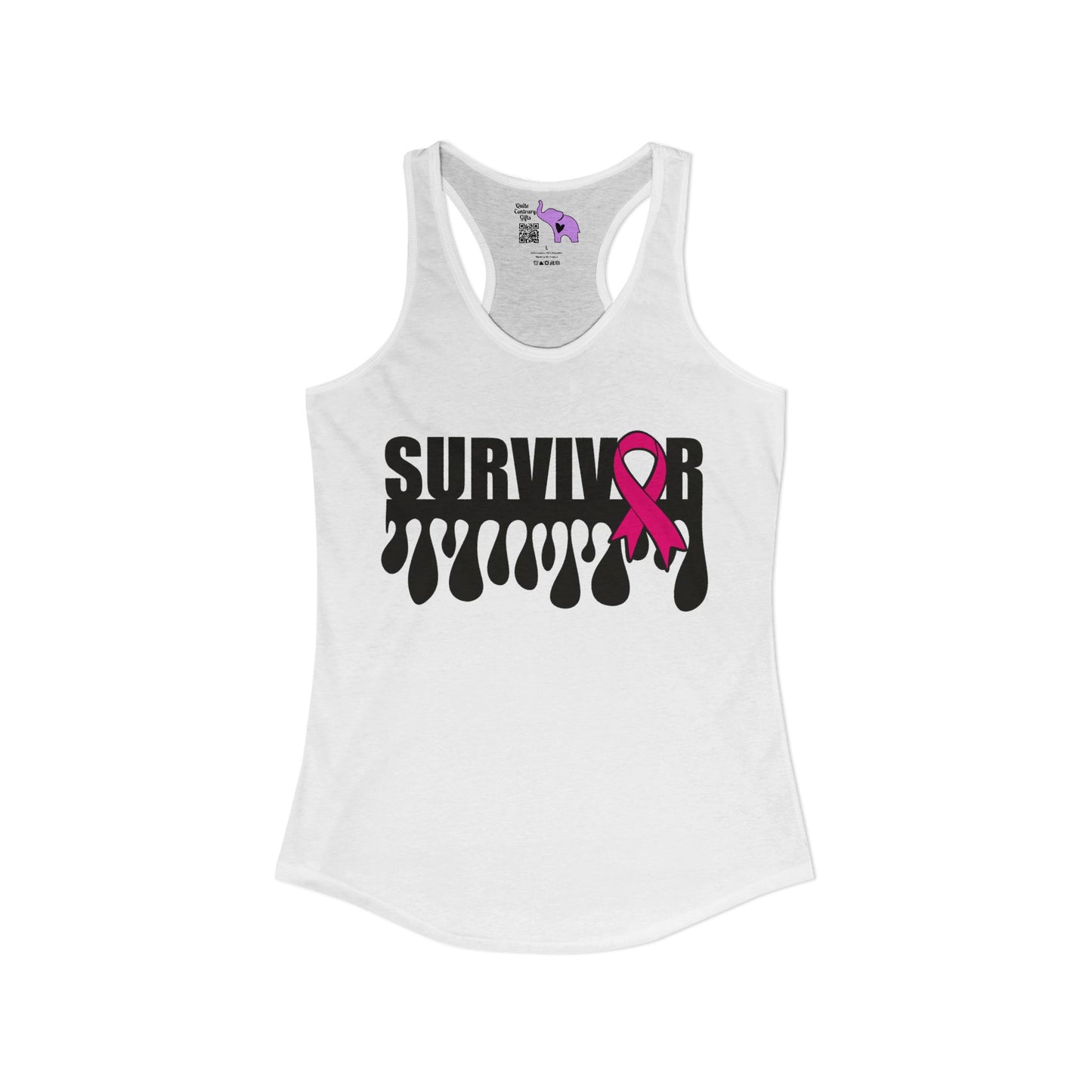 Survivor (Custom Cancer Ribbon) Women's Ideal Racerback Tank