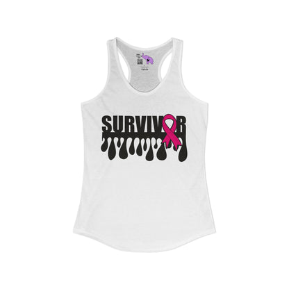 Survivor (Custom Cancer Ribbon) Women's Ideal Racerback Tank