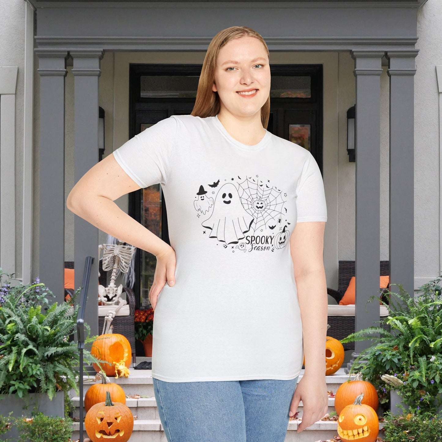 Spooky Season (Ghost & Spider Web Adult T-shirt