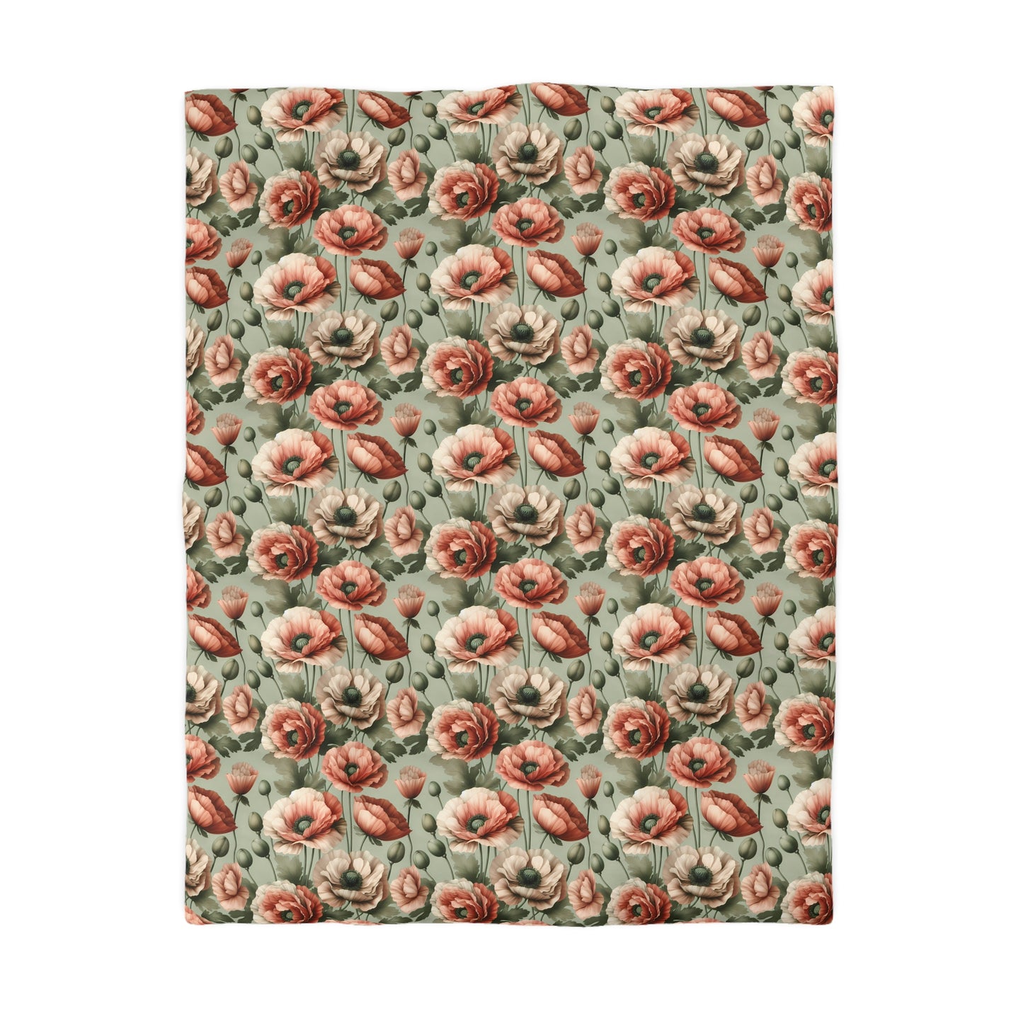 Blushing Poppy Microfiber Duvet Cover