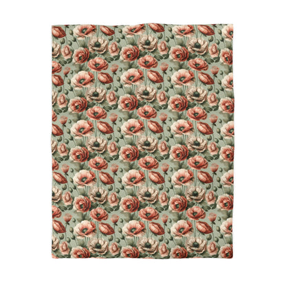Blushing Poppy Microfiber Duvet Cover