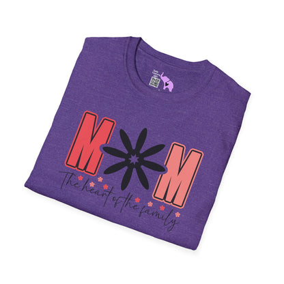 Mom The Heart Of The Family Adult T-shirt