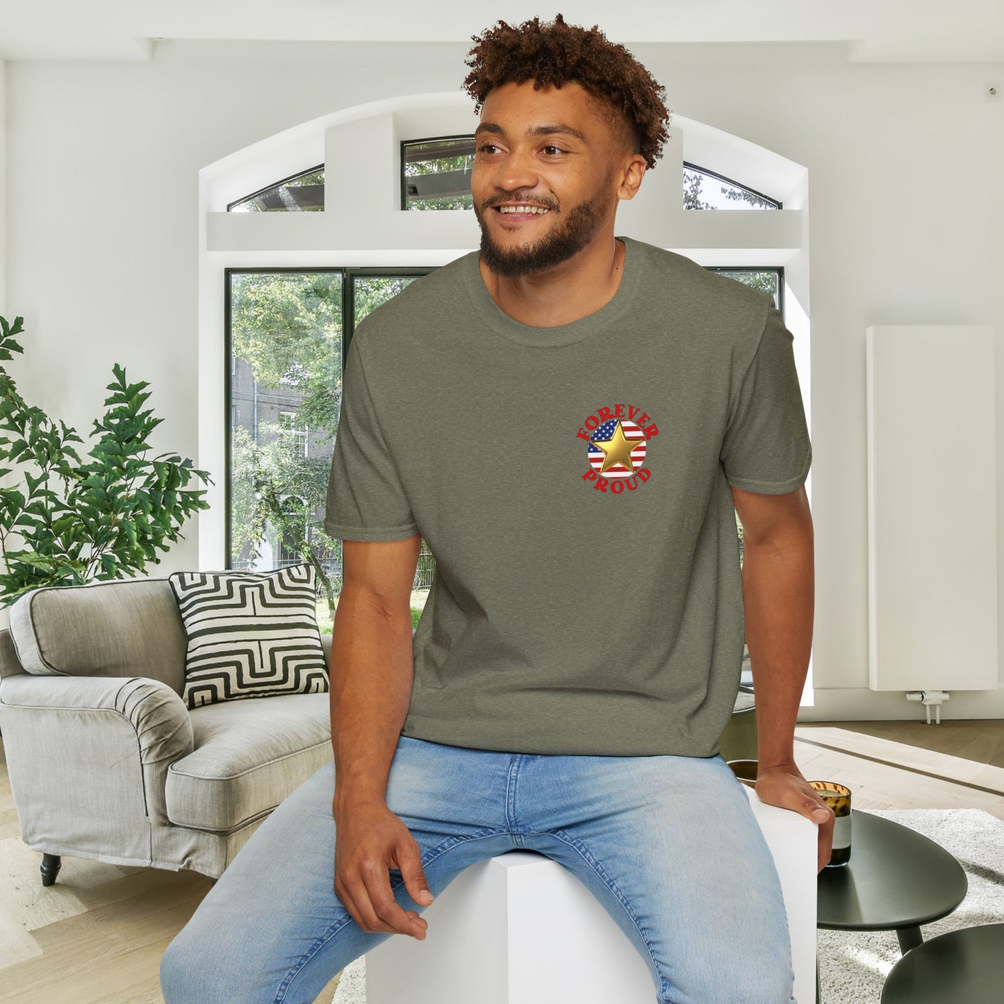 Gold Star Dad Forever Proud Adult T-shirt