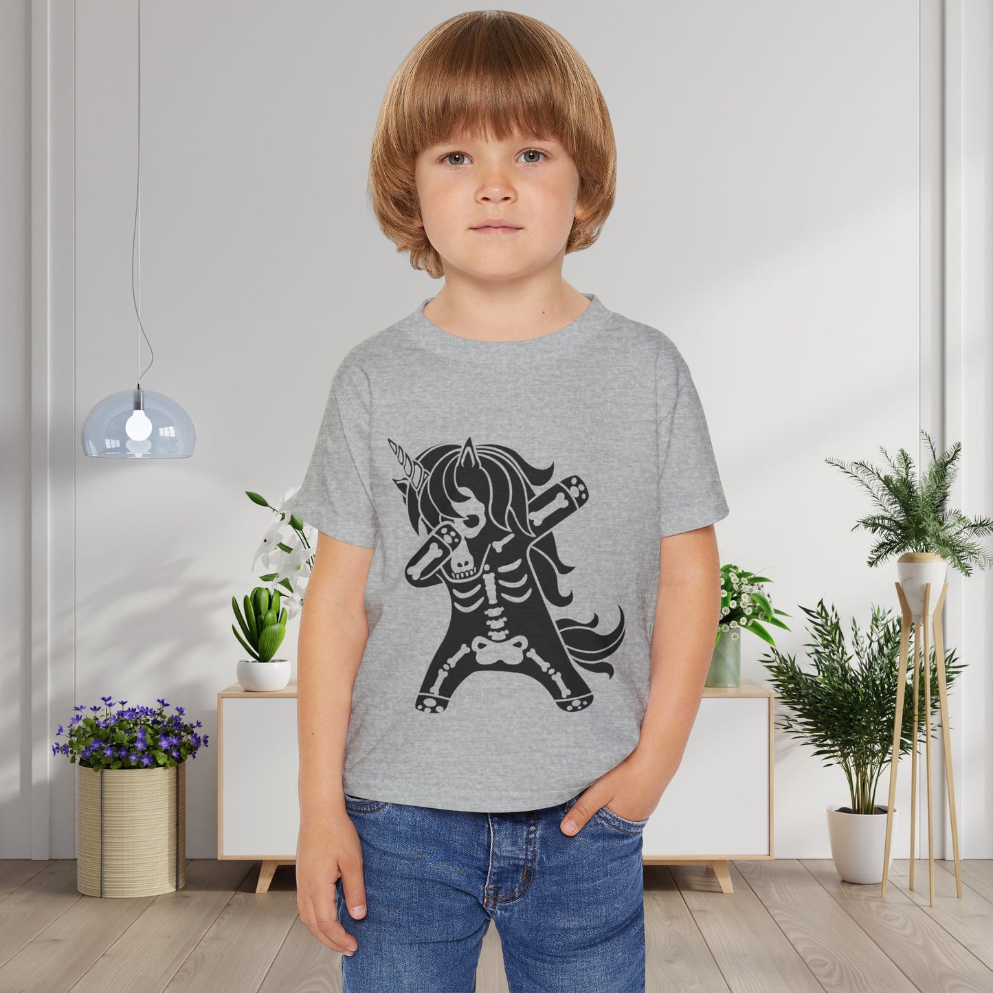 Dabbing Unicorn Skeleton Heavy Cotton™ Toddler T-shirt