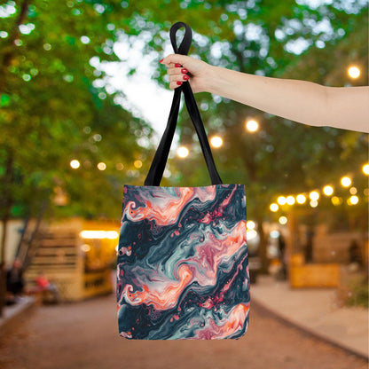 Pink Venom Marble Canvas Tote Bag
