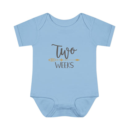 Golden Arrow Milestone Baby Bodysuit-Two Weeks