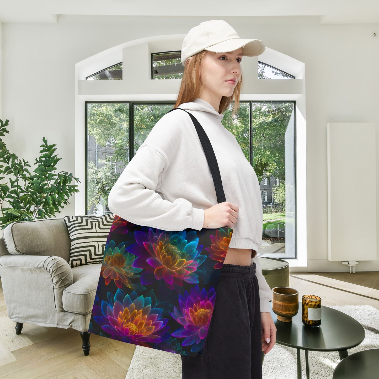 Luminous Lotus Canvas Tote Bag