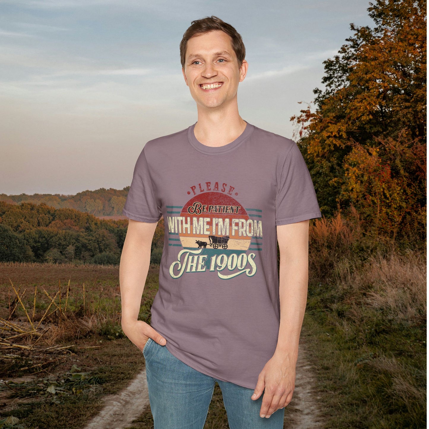 Please Be Patient With Me I'm From The 1900's (Retro Western) Adult T-shirt
