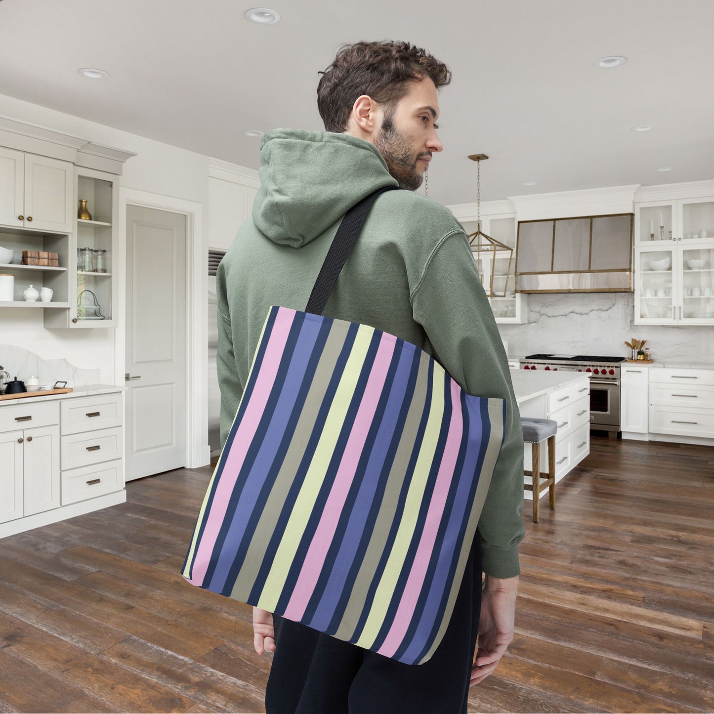 Earthy Stripes Canvas Tote Bag