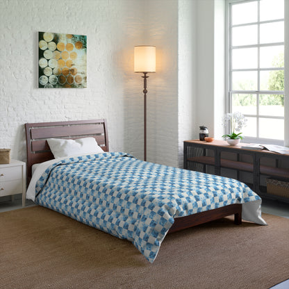 Cozy Blue Checkered Comforter
