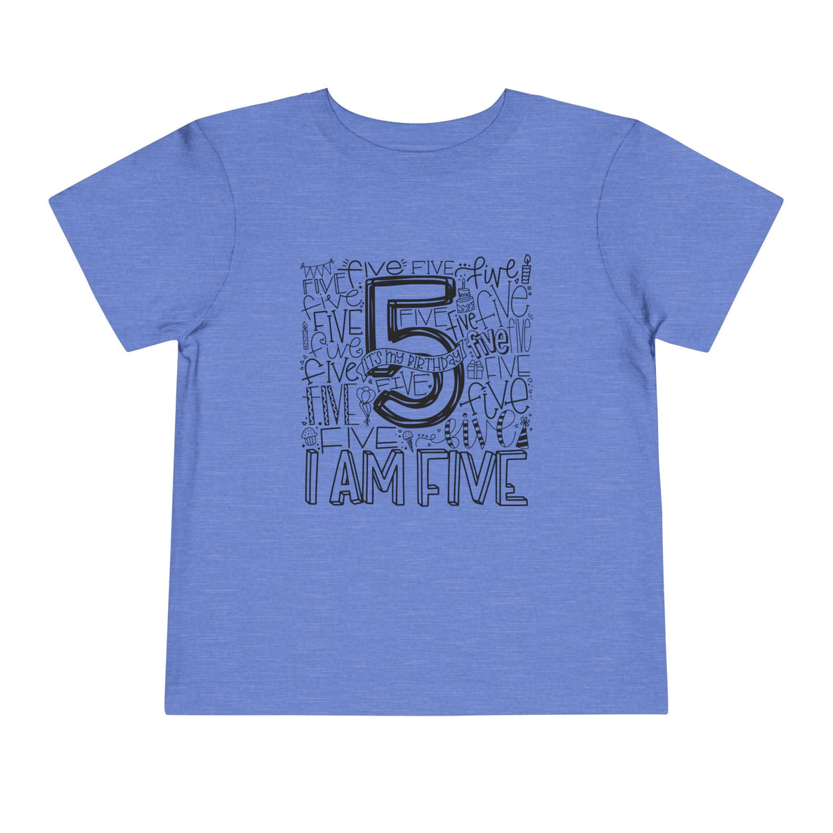 I Am Five Typography Toddler Tee