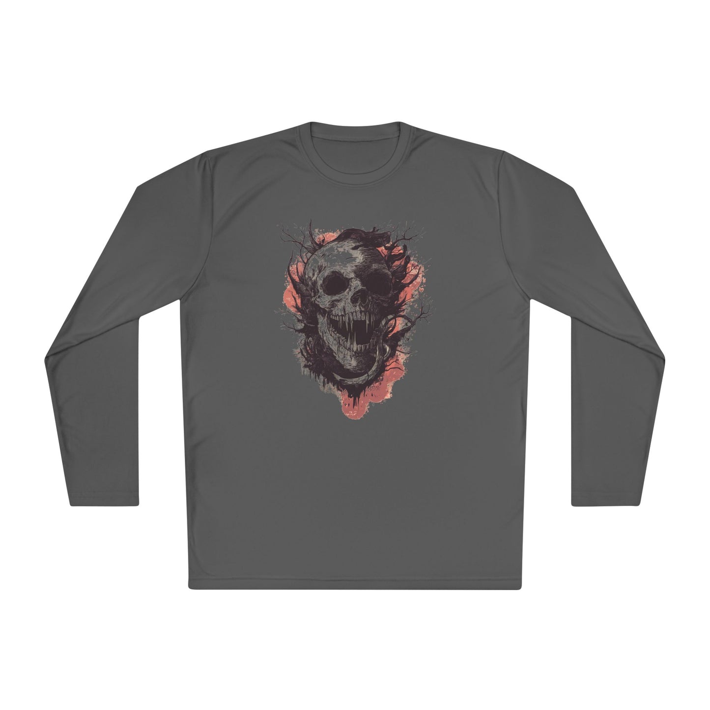 Creepy Skull in Tree Adult Long Sleeve Tee