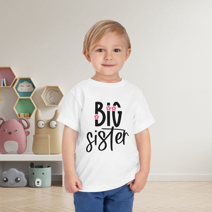 Big Sister (Pink Flowers) Toddler Tee