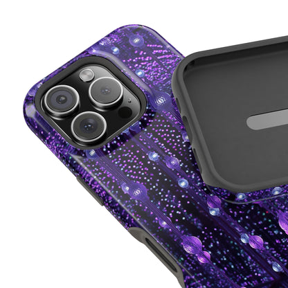 Purple Raindrops MagSafe® Compatible Tough Case for iPhone