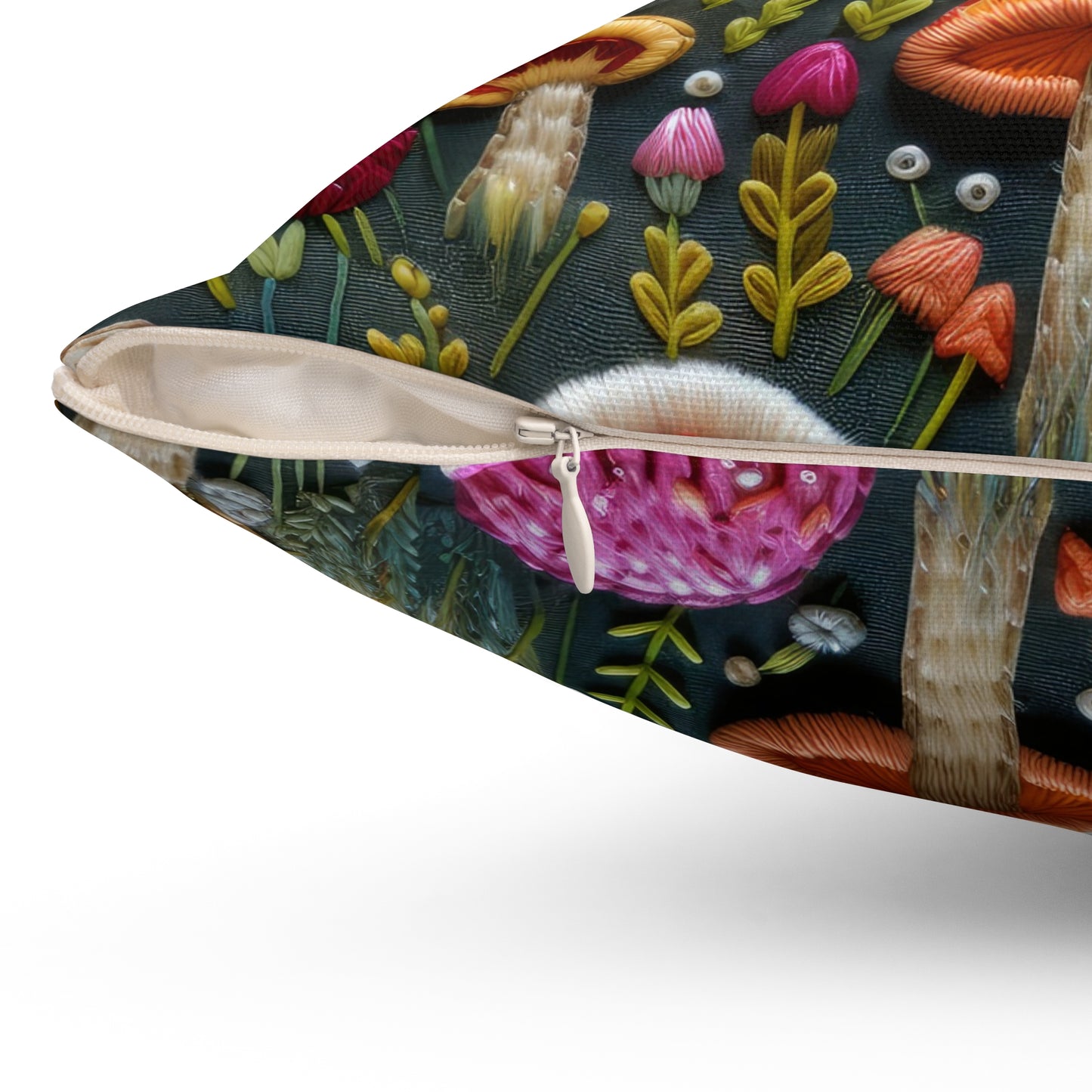 Whimsical Woodland Mushrooms Throw Pillow