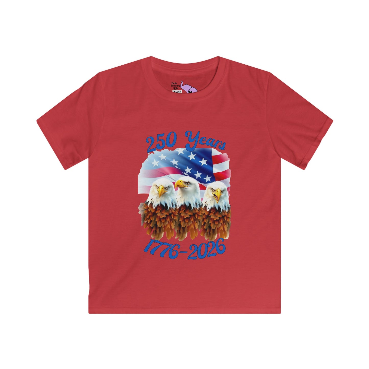 Three Eagles 250 Years 1776-2026 Youth Softstyle Tee