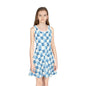 Cozy Blue Checkered Girls' Sleeveless Sundress