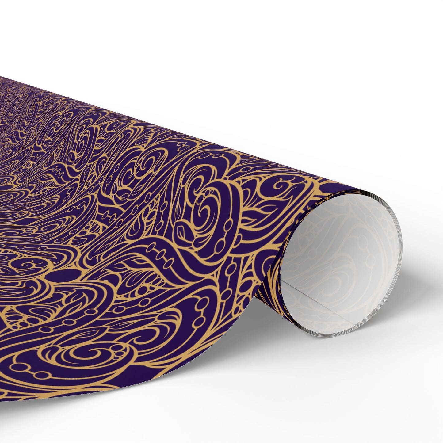 Golden Amethyst Radiance Mandala Wrapping Paper