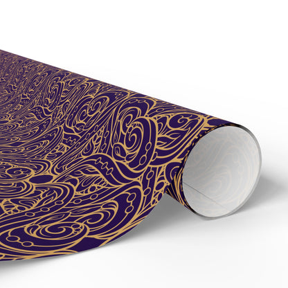 Golden Amethyst Radiance Mandala Wrapping Paper