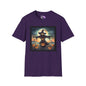 Halloween Scarecrow w/Pumpkins 2 Adult T-shirt