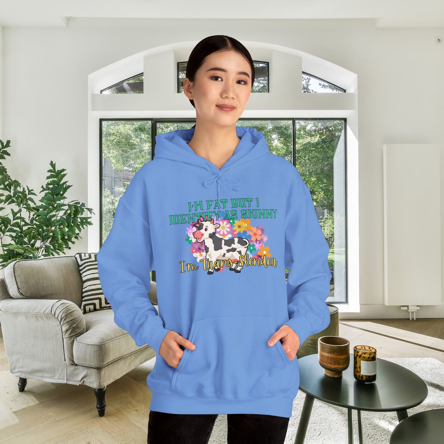 I'm Fat But I Identify as Skinny; I'm Trans-slender Heavy Blend™ Hooded Sweatshirt